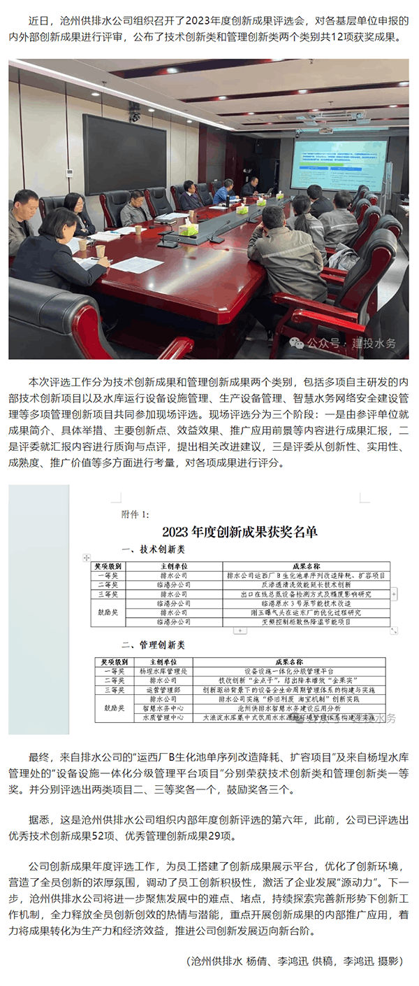 12項成果脫穎而出！滄州供排水公司開展2023年度創新評選工作.png