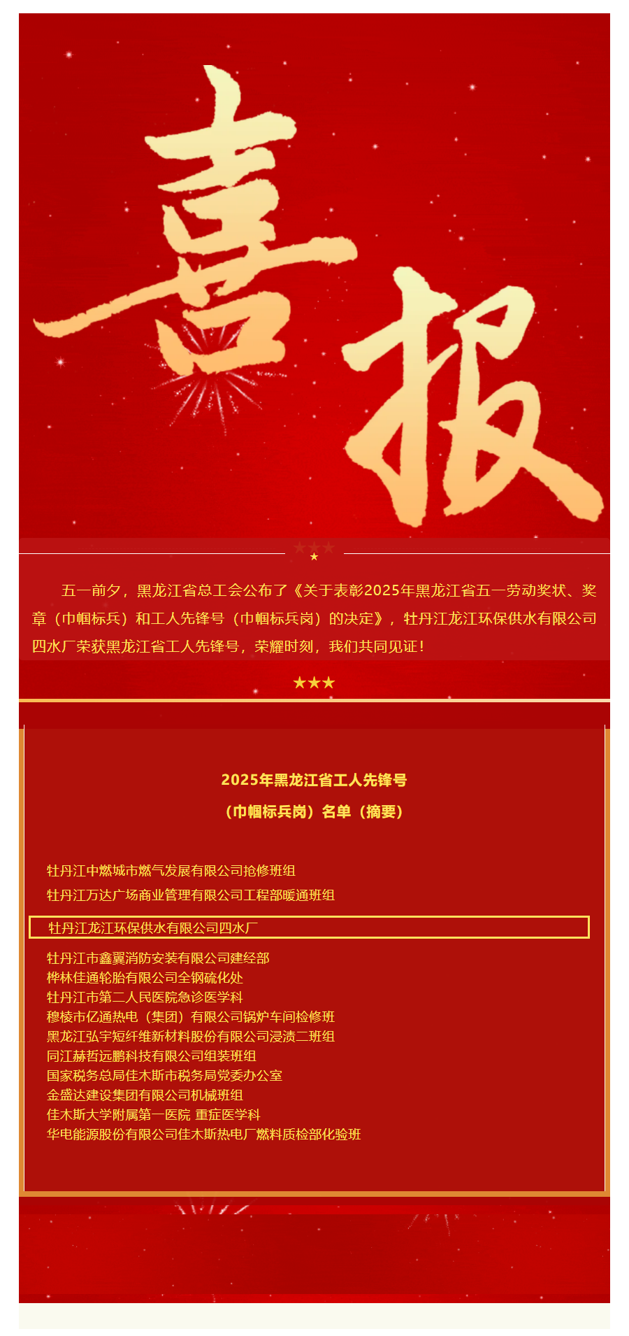 【成員動態】牡丹江供水公司四水廠榮獲黑龍江省工人先鋒號！.png